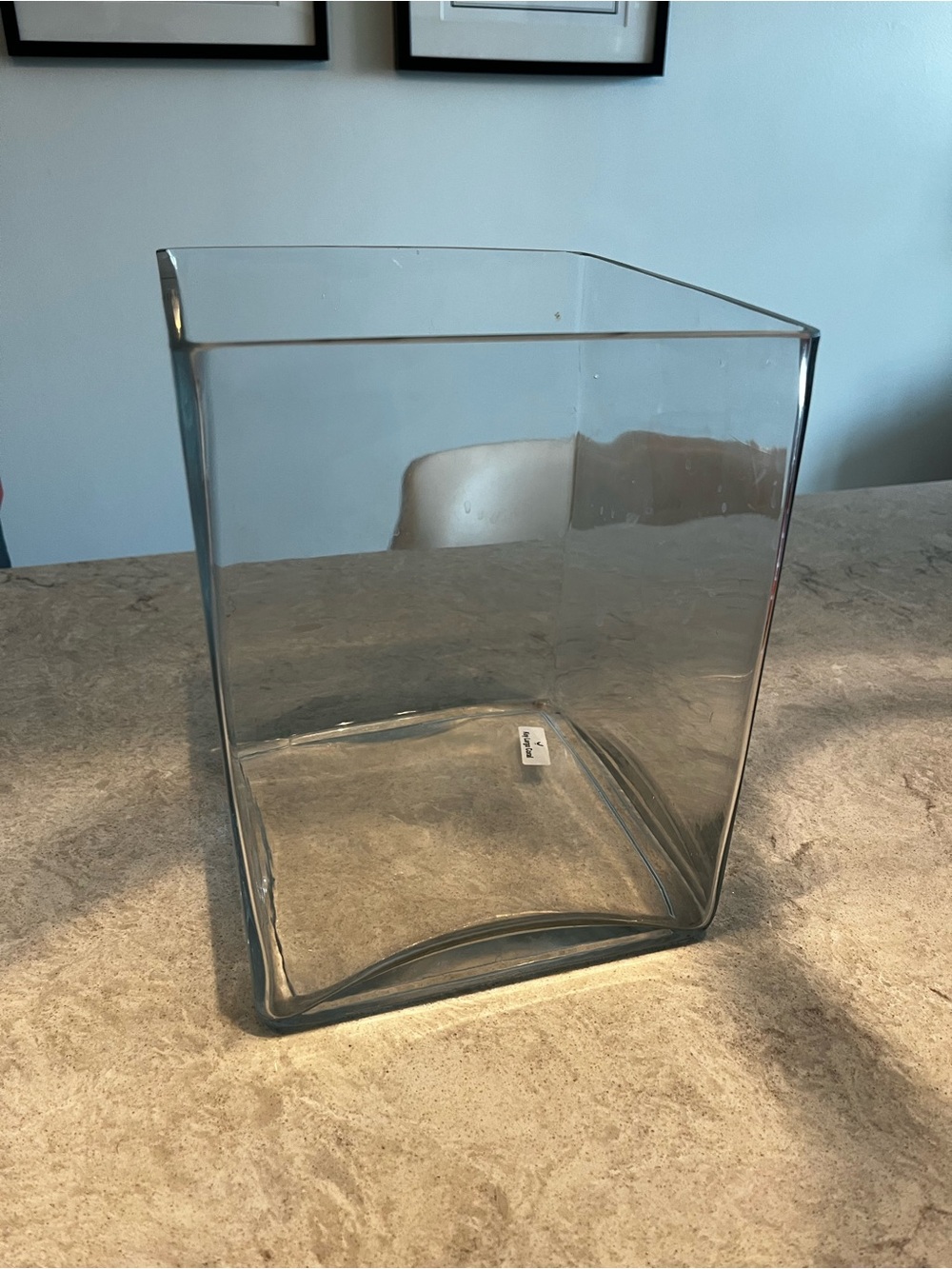 Clear Square Glass Vase - Transparent
